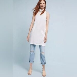 Akemi+Kin By Anthropologie Mock Neck Tunic Dress White Sz M